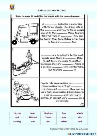 Unit 6- Getting Around