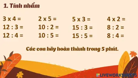 Bài tập 1-ôn tập bảng chia