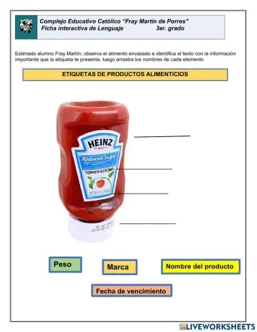 Etiquetas de productos alimenticios