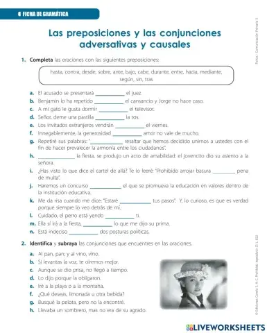 Conjunciones y preposiciones