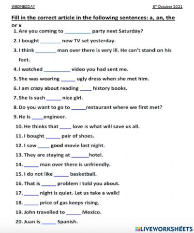 WEDNESDAY 6 OCT 2021 year 3