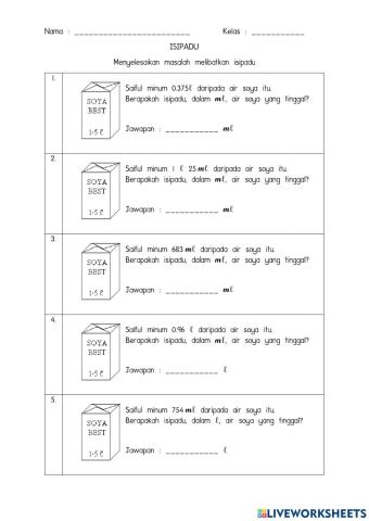 Menyelesaikan masalah melibatkan isipadu