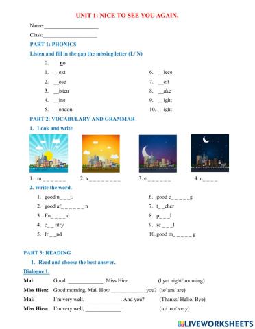 Review unit 1 - grade 4