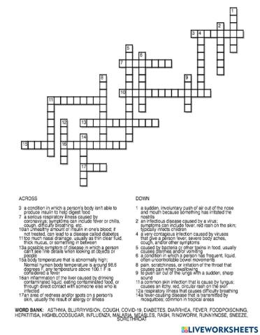 Symptom or illness? crossword puzzle