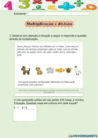 Multiplicação e divisão 4º ano