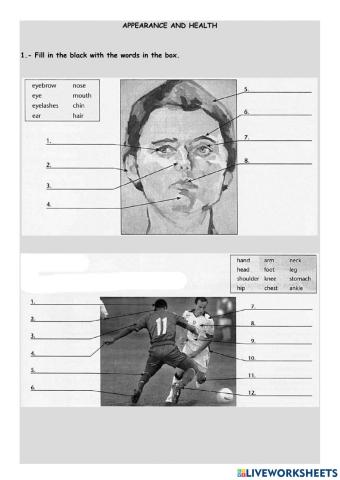 Parts of the body and Ailments