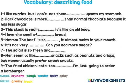 Describing food