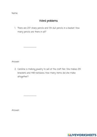 Word Problems