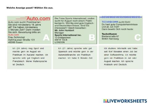 Text zum Thema Arbeit