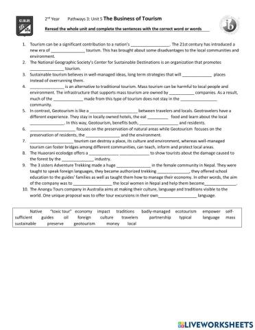 The Business of tourism