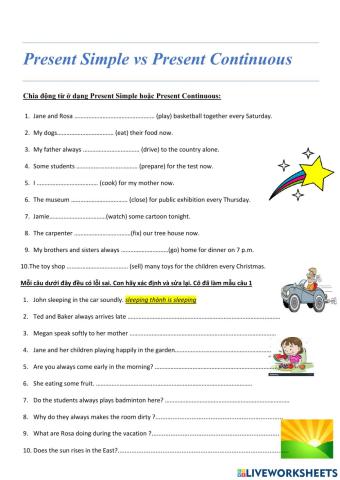 Present Simple - Present Continuous (4)