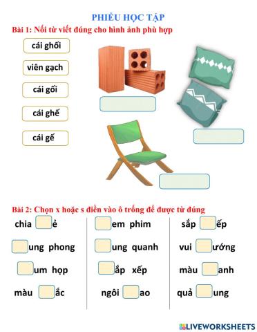 Phiếu ôn Chính tả