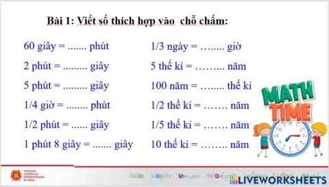 Tuần 4 - toán - thứ 6 - bài 1