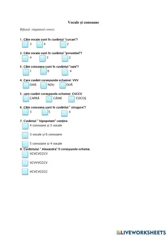 Vocale si consoane-bifează