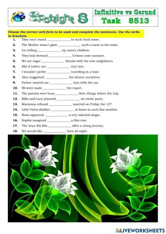 Spotlight 8 Task 8513