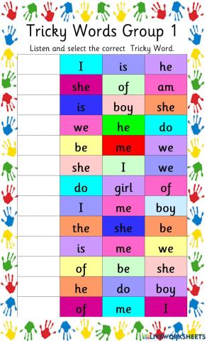 Tricky Words Group 1