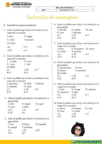 Inclusiòn de conceptos