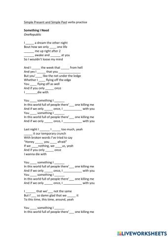 Simple past and present verbs practice