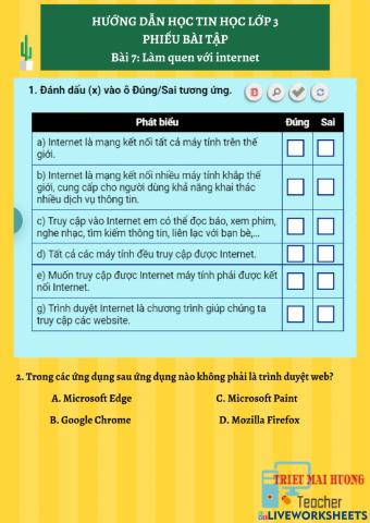 Bài 7-Làm quen với Internet