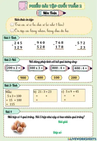 Pbt cuối tuần 2 - lớp 3