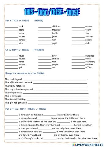 Basic grammar for Cambridge Starters