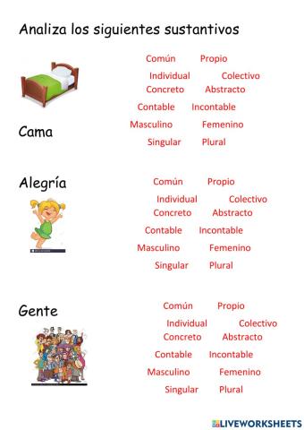 Analisis del sustantivo
