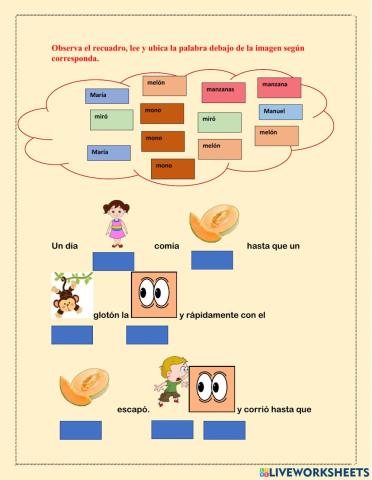 Actividad 2: las consonantes -MARIA Y EL MONO-