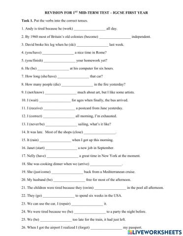 Tenses - Word formation -Comparison
