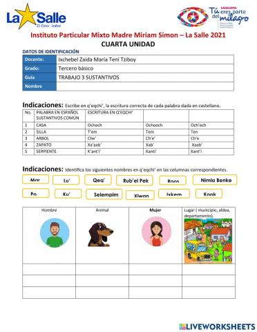 Sustantivos Q'eqchi'