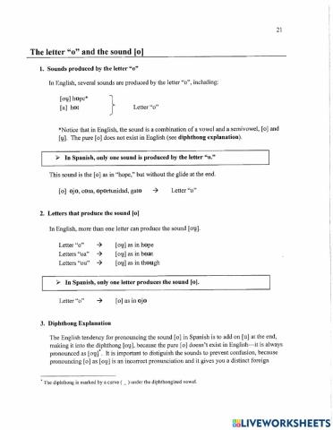 Fonetica: la vocal o