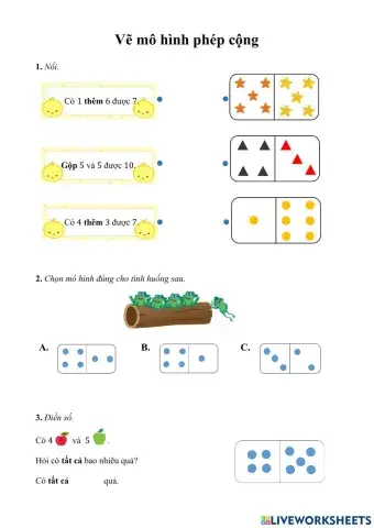 Vẽ mô hình phép cộng