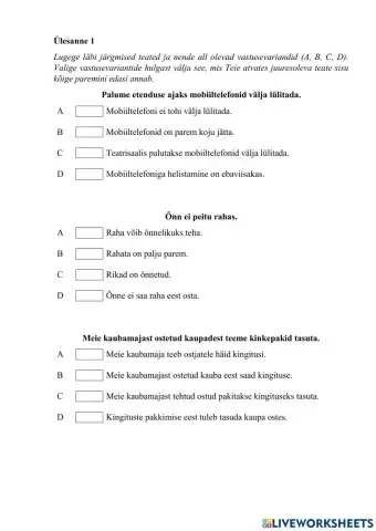 Ettevalmistus eksamiks (B1)