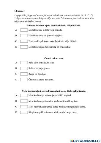 Ettevalmistus eksamiks (B1)