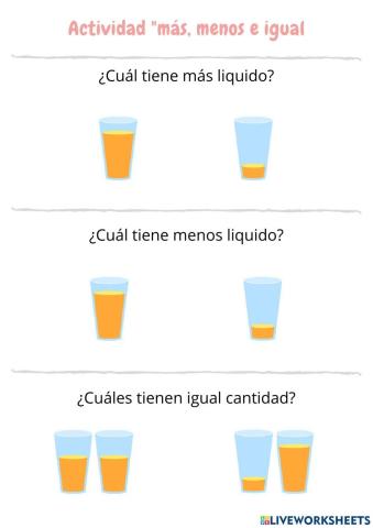 Más que - menos que - igual