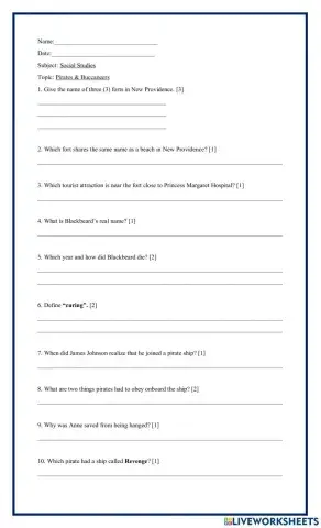 Pirates and Buccaneers