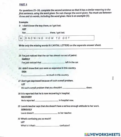CAE practise tests, T1, pt 4