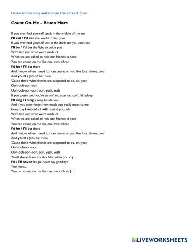 Count On Me by Bruno Mars