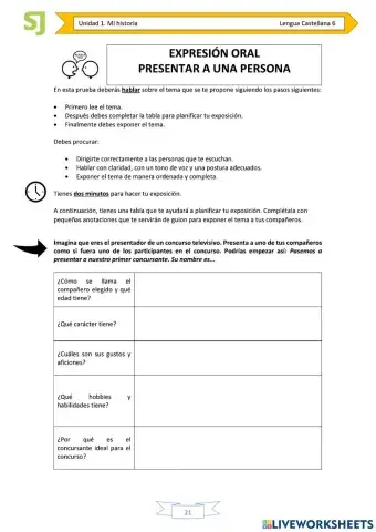 T1 6º Expresión oral