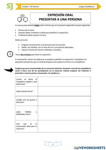 T1 6º Expresión oral