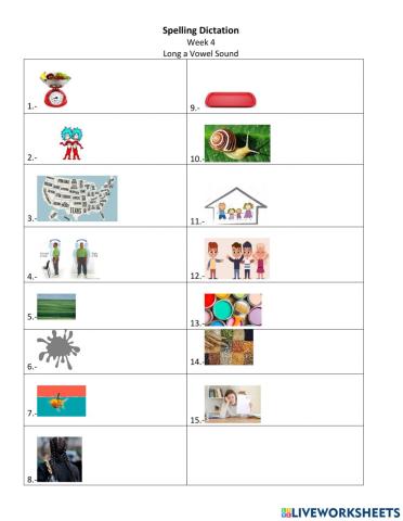 Spelling Long Vowel a