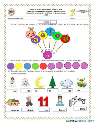 Fonema n, actividad 2