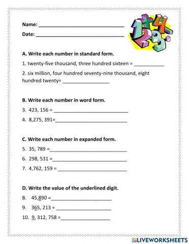Place Value to Millions