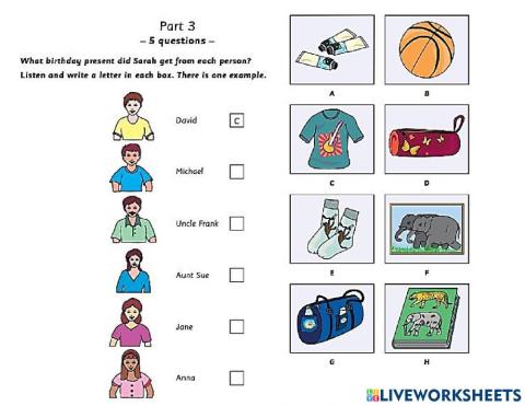 Listening Test 1, Part 3