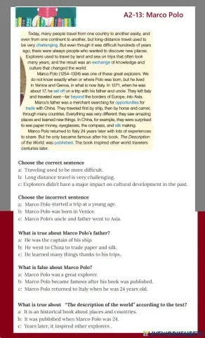 A2-13: Reading Marco Polo Unit 9