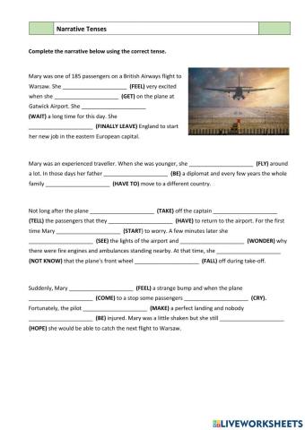 Narrative tenses - the flight incident