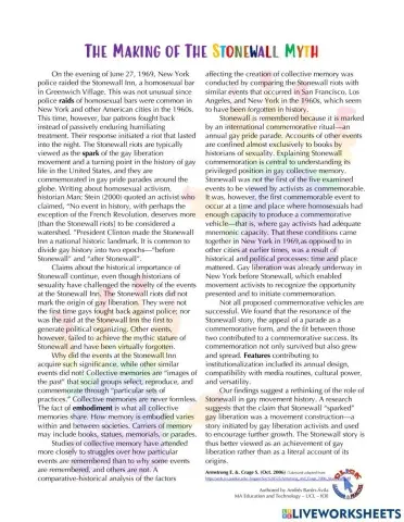 Reading Ex. - Stonewall Myth