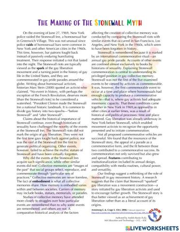 Reading Ex. - Stonewall Myth