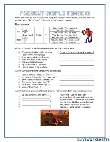 Present Simple - short questions