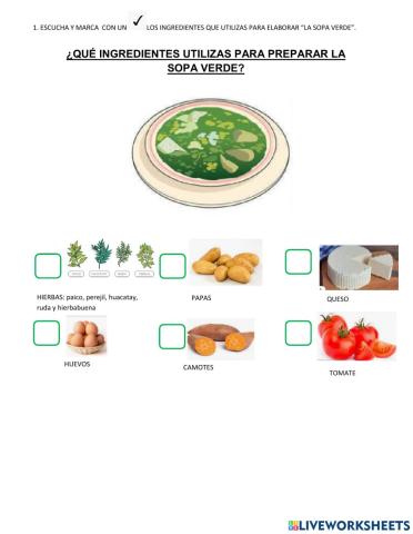 Elaboracion de sopa verde