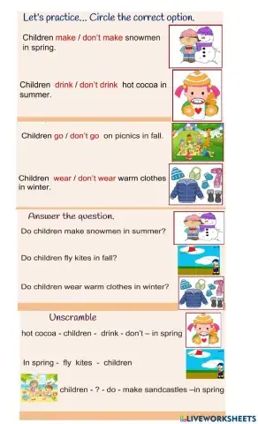 The seasons of the year.